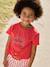 T-Shirt with Fancy Bow for Girls ecru+red+striped blue - vertbaudet enfant 