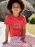 T-Shirt with Fancy Bow for Girls ecru+red+striped blue - vertbaudet enfant 