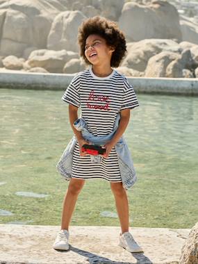 -Robe fille en molleton léger motif 