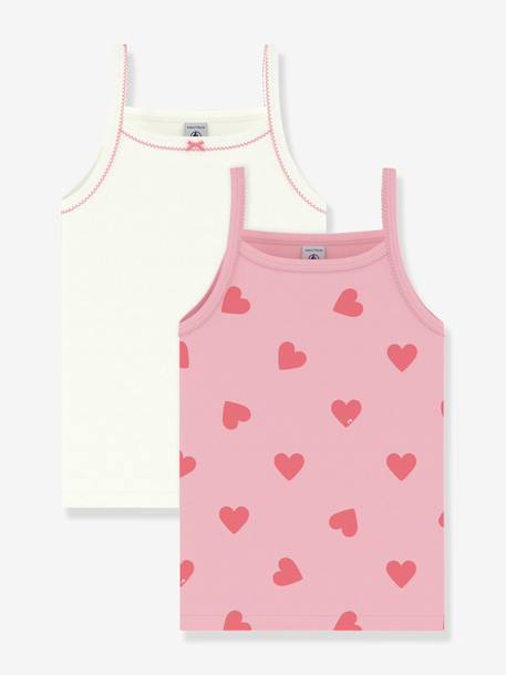 Lot de 2 débardeurs enfant Petit Bateau blanc - vertbaudet enfant 