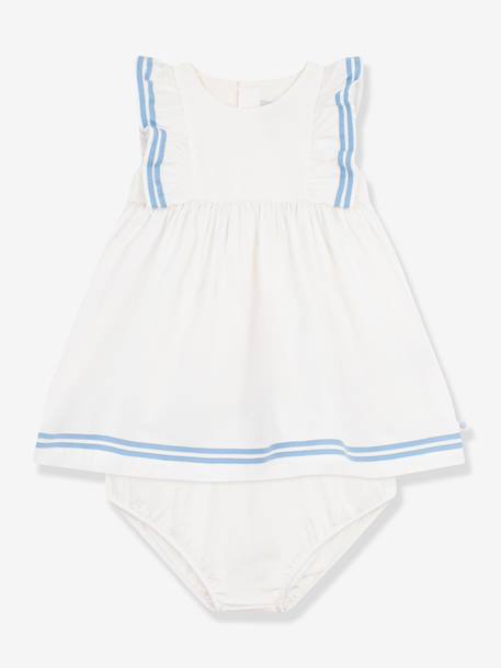 Cotton baby girl's dress and bloomer white - vertbaudet enfant 