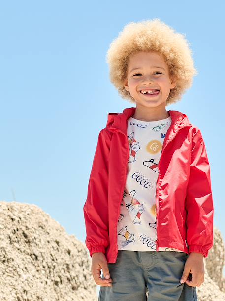 Boy's windproof jacket red - vertbaudet enfant 