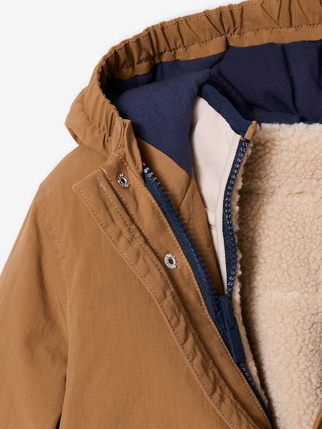 Boys' 3-in-1 parka with sherpa lining pecan nut - vertbaudet enfant 
