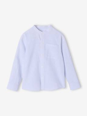Chemise rayée col Mao garçon - vertbaudet enfant Chemise rayée col Mao garçon - vertbaudet enfant