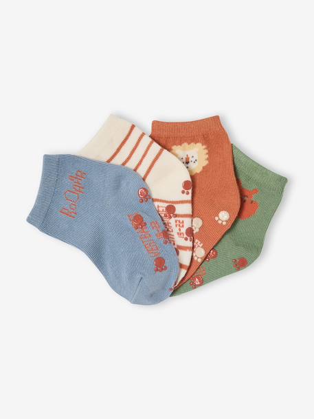 Pack of 4 pairs of baby boys' socks crystal blue - vertbaudet enfant 