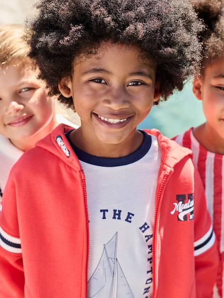Boy's sweatshirt with placed motif red - vertbaudet enfant 