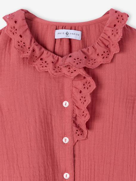 Ruffled shirt old rose - vertbaudet enfant 