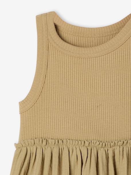 Girl's sleeveless dress khaki+old rose - vertbaudet enfant 