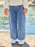 Embroidered Susan wide-leg jeans for girls bleached denim+medium blue - vertbaudet enfant 