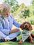 Striped cotton dog bandana sage green - vertbaudet enfant 