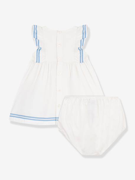 Cotton baby girl's dress and bloomer white - vertbaudet enfant 