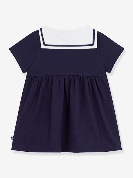 Girl's dress with sailor collar and short sleeves navy blue - vertbaudet enfant 