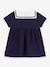 Girl's dress with sailor collar and short sleeves navy blue - vertbaudet enfant 