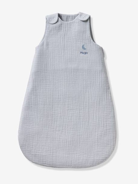 Summer Baby Sleeping Bag in Organic Cotton* Gauze, No Lining coral+grey blue - vertbaudet enfant 