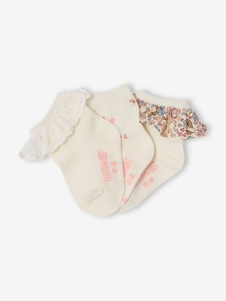 Lot de 3 paires de chaussettes bébé fille écru - vertbaudet enfant 