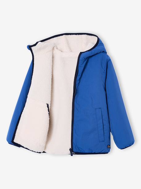 Blouson sherpa réversible bleu roi - vertbaudet enfant 
