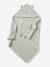 Bath Cape In Jacquard Stripes + Wash Mitt sage green - vertbaudet enfant 