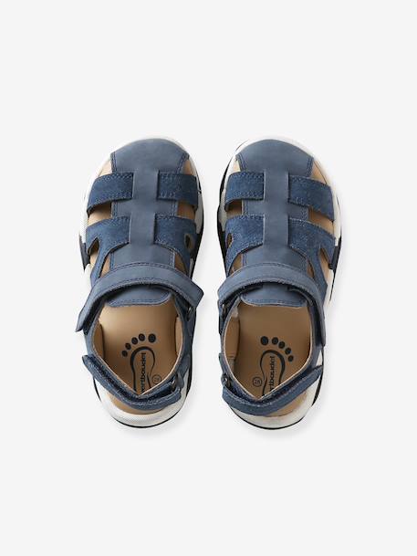 Boys' leather buckle sandals set blue - vertbaudet enfant 
