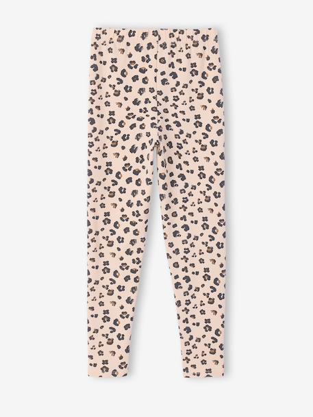 Pack of 2 Basics Leggings for Girls indigo+khaki+printed brown+sage green - vertbaudet enfant 