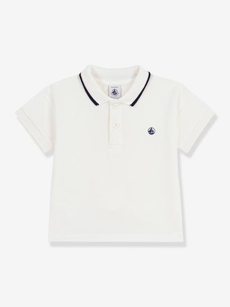 Baby short-sleeved cotton polo shirt white - vertbaudet enfant 