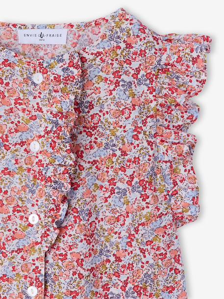Girl's blouse with frill sleeves multicoloured - vertbaudet enfant 