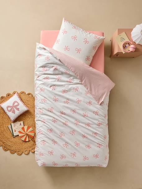 Duvet cover and pillowcase SET with recycled cotton printed pink - vertbaudet enfant 