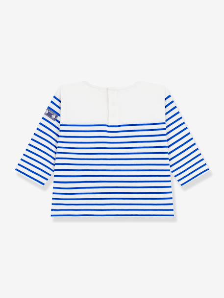 Long-sleeved striped t-shirt for babies white - vertbaudet enfant 