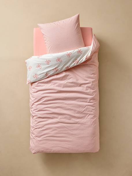 Duvet cover and pillowcase SET with recycled cotton printed pink - vertbaudet enfant 