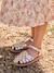 Sandales scratchées cuir enfant écru+or - vertbaudet enfant 