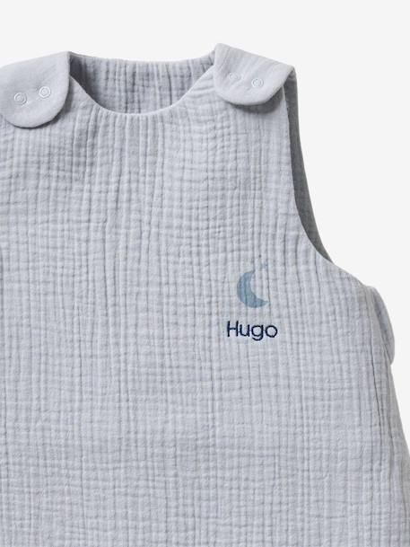 Summer Baby Sleeping Bag in Organic Cotton* Gauze, No Lining coral+grey blue - vertbaudet enfant 