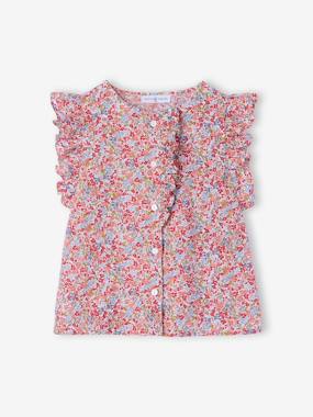 -Blouse fille manches volantées