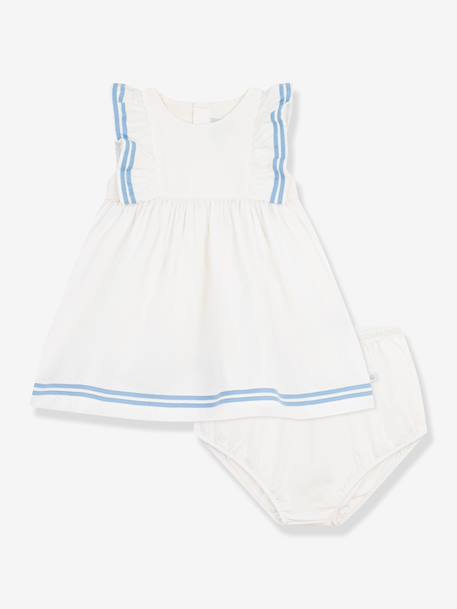 Cotton baby girl's dress and bloomer white - vertbaudet enfant 
