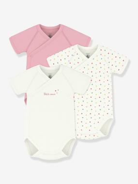Baby-Pack of 3 baby wrap bodysuits 