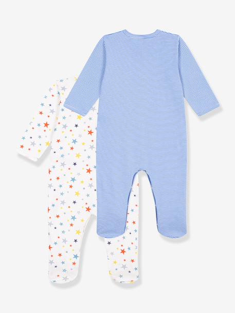 Pack of 2 cotton baby pyjamas white - vertbaudet enfant 