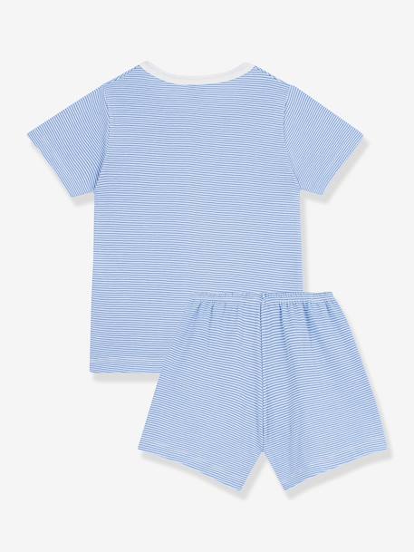 Striped cotton short pyjamas for children PETIT BATEAU blue - vertbaudet enfant 