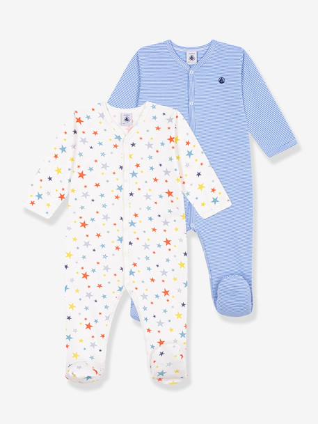 Pack of 2 cotton baby pyjamas white - vertbaudet enfant 