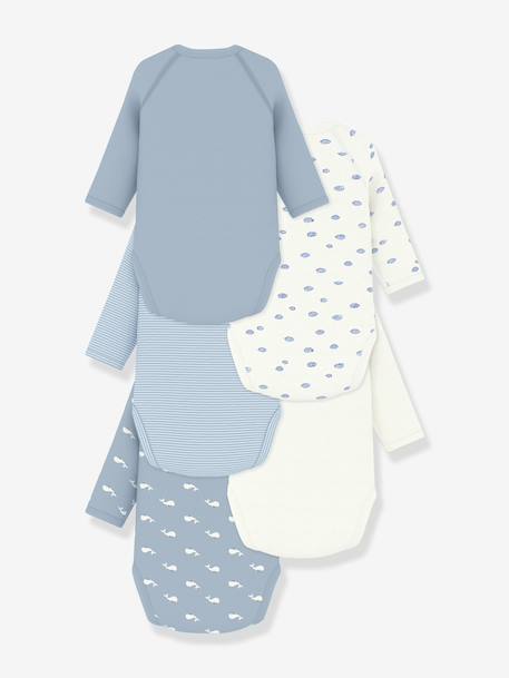 Pack of 5 long-sleeved wrap bodysuits for babies white - vertbaudet enfant 