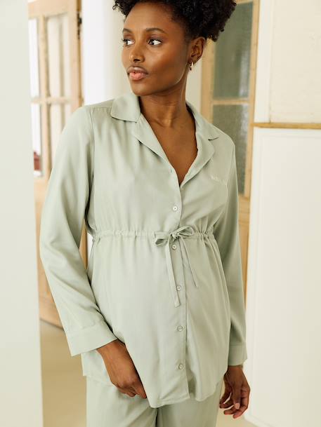 Pyjamas 2-piece for expectant mothers sage green - vertbaudet enfant 