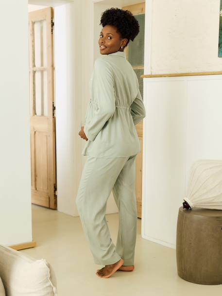 Pyjamas 2-piece for expectant mothers sage green - vertbaudet enfant 
