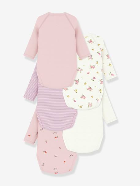 Lot 5 bodies croisés bébé Petit Bateau blanc - vertbaudet enfant 