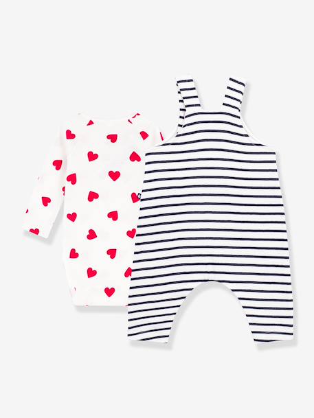 Set bodysuit dungaree Petit Bateau ecru - vertbaudet enfant 