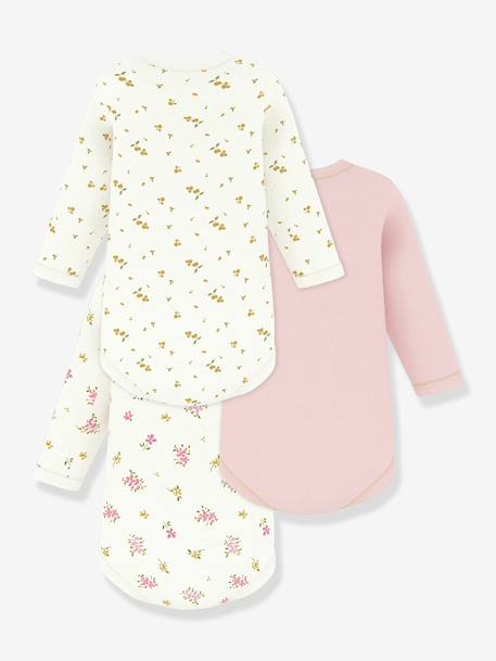 Pack of 3 long-sleeved baby bodysuits white - vertbaudet enfant 