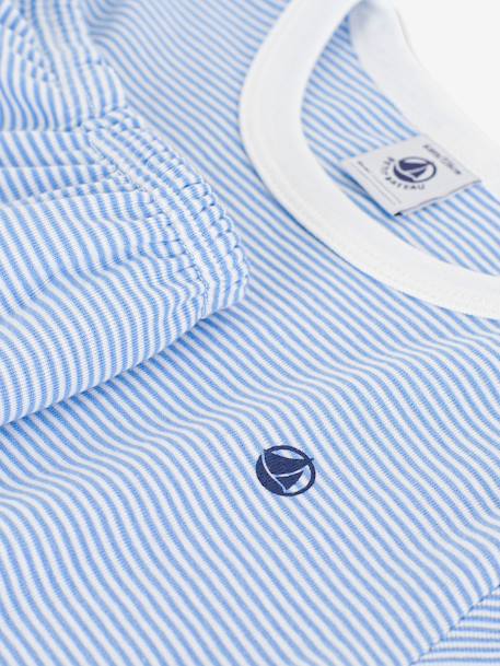 Striped cotton short pyjamas for children PETIT BATEAU blue - vertbaudet enfant 