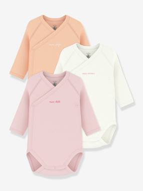 Bébé-Lot 3 bodies croisés bébé Petit Bateau