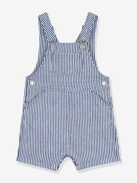 Baby dungaree shorts in serge navy blue - vertbaudet enfant 