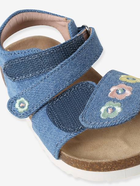 Textile baby sandals with hook and loop straps denim blue - vertbaudet enfant 