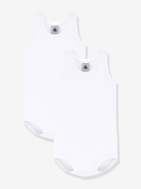 Pack of 2 sleeveless bodysuits Petit Bateau white - vertbaudet enfant 