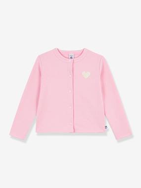 Fille-Pull, gilet, sweat-Gilet-Cardigan enfant coton uni Petit Bateau