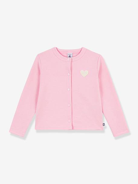 Cardigan enfant coton uni Petit Bateau rose - vertbaudet enfant 