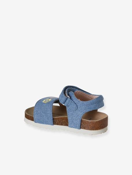 Textile baby sandals with hook and loop straps denim blue - vertbaudet enfant 